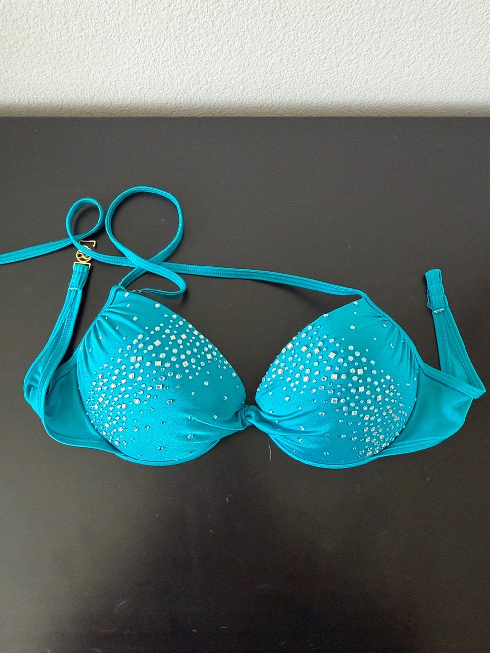 Victoria’s Secret Teal Rhinestone Bikini Top
